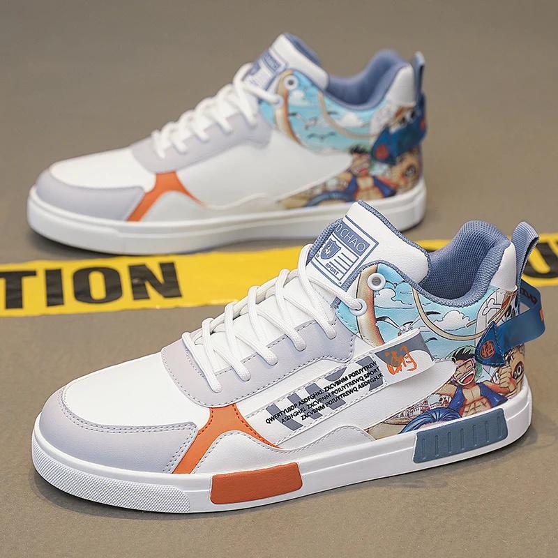 Fashion Luxury Men Running Shoes High Top Anime Shoes Comfortable Casual Sneakers Men Skateboard Big Size Tenis Masculino Footwear Male