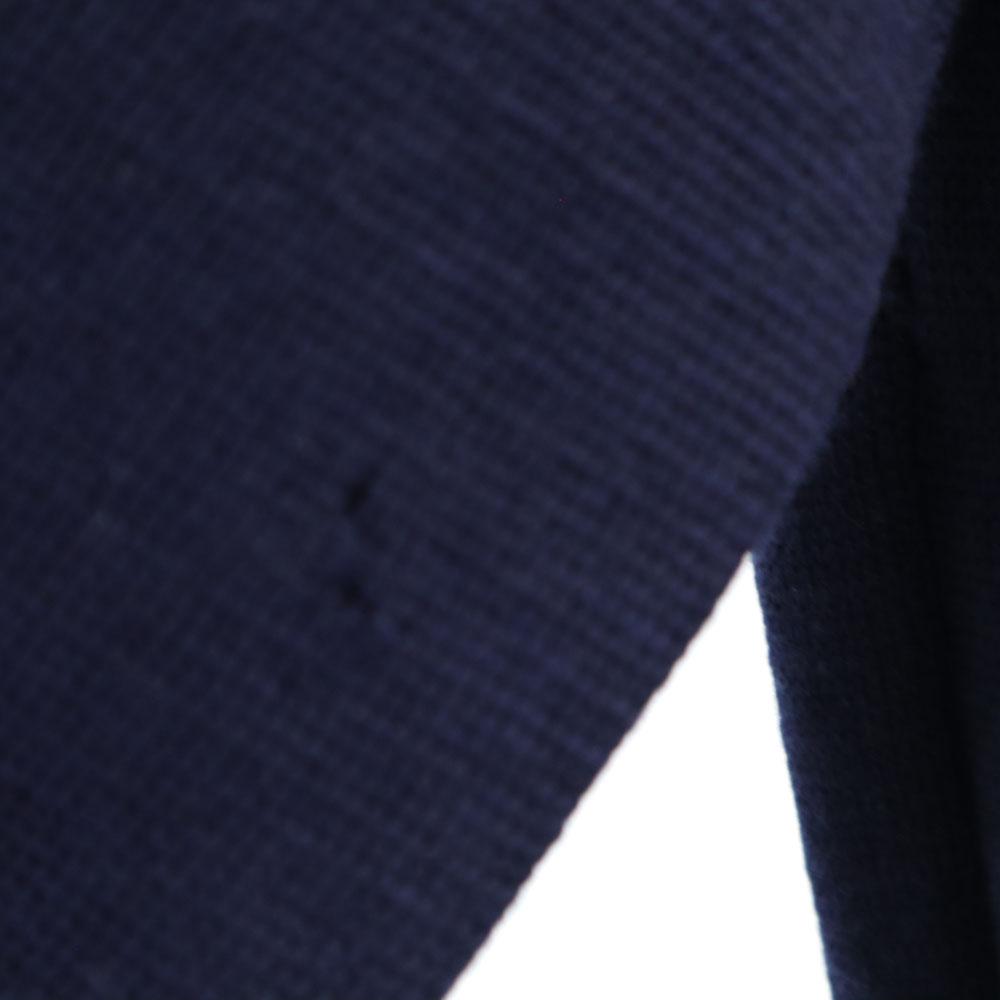 HUNTING WORLD 90-talls Ull Gammel Langermet V-hals strikket cardigan M Marineblå Herre Brukt