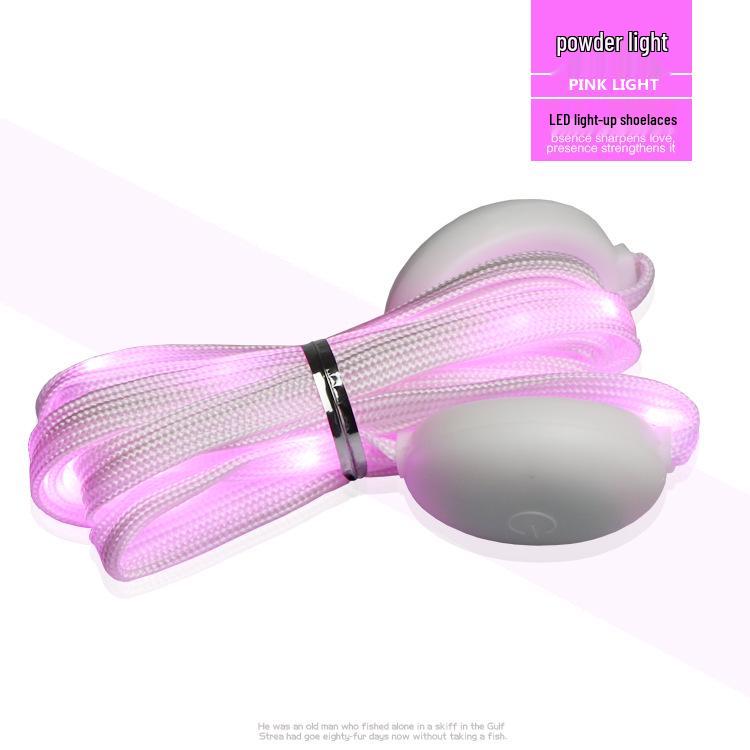 Eighth-Gen LED Light-Up Nylon Shoelaces with Seven-Color Beads for Outdoor Night Running & Cycling