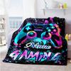 Game Enthusiast Customize Text Blanket Cozy Customizable Blanket Warmthful Decor Great for Sofa Home Decor Couch Office Chair Ideal for All Seasons