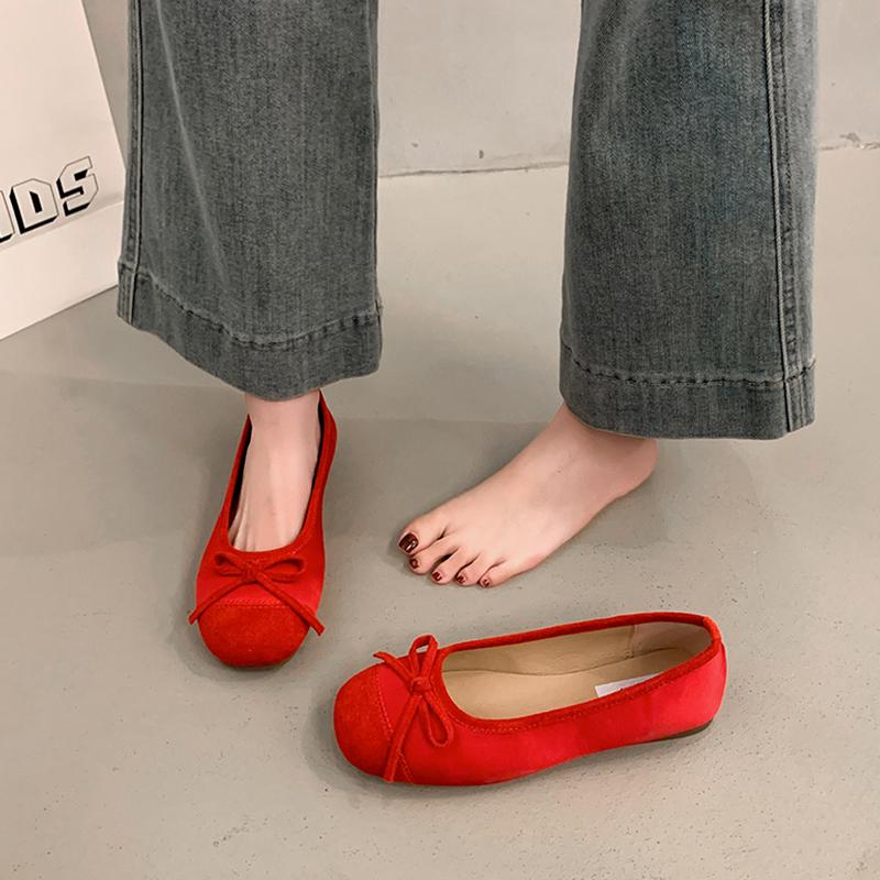 Fashion Shallow Mouth Retro Woman Shoes Female Footwear Elegant Ballet Flats Dress Comfortable Summer New Moccasin Ballerinas Spring