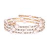 Open pearl rhinestone bracelet, multi-layer ethnic style bracelet bride elastic diamond bracelet women