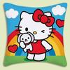 Cartoon Cute Hello Kitty Pillow Covers Cartoon Sofa Decorative Home Double-Sided Printing Short Plush Cute Cushion Cover