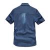 Camicia di jeans a maniche corte da uomo taglie forti con tasche - Stile casual da lavoro