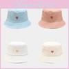 Trendy Cotton Sun Hat With Heart Embroidery For Spring And Summer Outdoor Wear