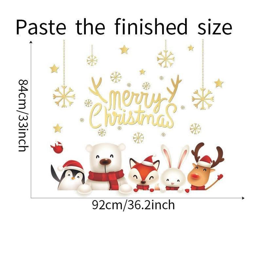 

1 Pcs Christmas Window Stickers Santa Claus Stickers Merry Christmas Decoration for Home Gift