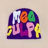 Hip Hop Color Letter Jacquard Knitted Hat Men'S And Women'S Warm Retro American Contrast Colour Pullover Hat