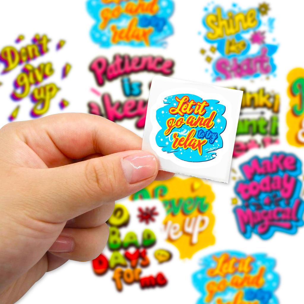 500 Rollen Farbe Inspirierend Englisch Serie Rollenaufkleber Geschenkgeben DIY Handkonto Handy Kinder Cartoon Aufkleber