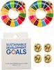 Ljus [Set med 2] SDG-märken, Officiell FN-produkt, 25 mm, Halkskydd, Rundad yta, 3D-nålhänge, Levande, med fäste