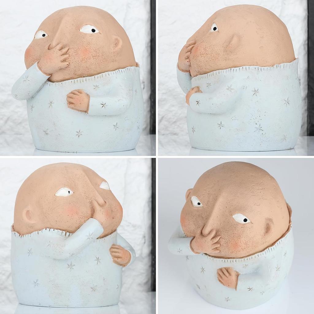 Boy Holding Nose Bathroom Statue - Funny Bathroom Art Signs, Knick Knacks for Shelves, Boy Holding Nose Sculptures and Figurines for Unique Home
