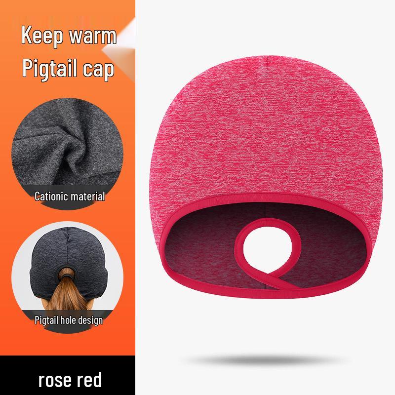Winter Fleece Ponytail Hat: Windproof, Quick-Dry, Ear-Protecting for Running, Hiking, Cycling
