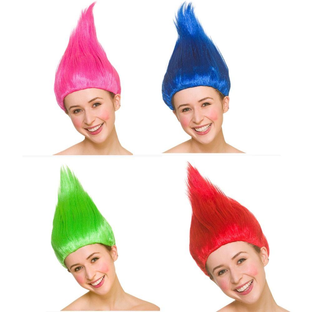 K drát / P drát Elf Pixie paruka Troll styl vlasy paruky vysoce kvalitní kreslený cosplay pro dospělé