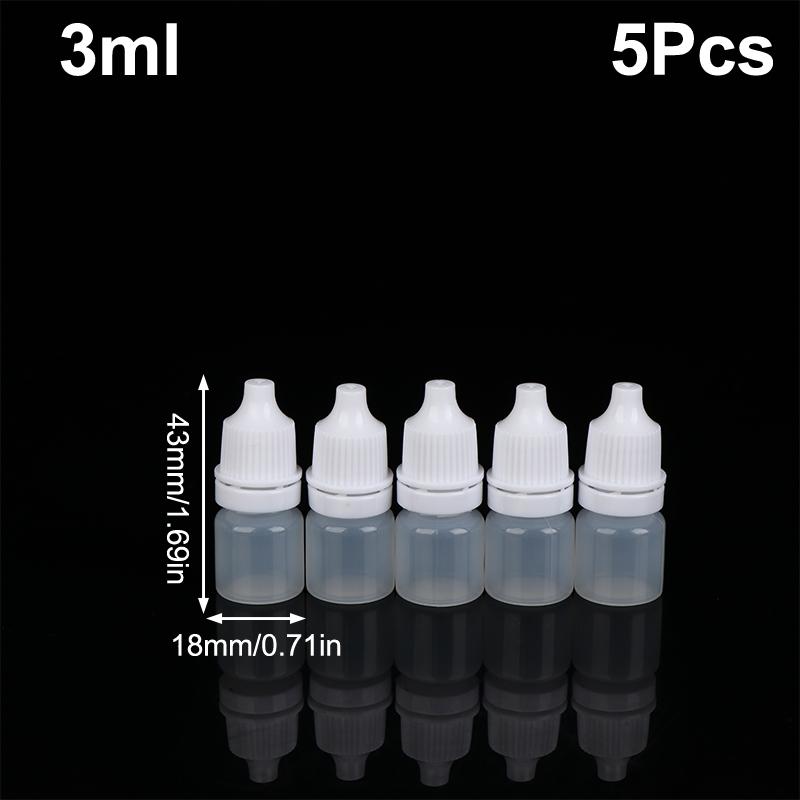 5Pcs Empty Plastic Dropper Bottles 3/5/10/15/20/30/50/100ml Squeezable Refillable for Paint Beauty Oil Ink Cosmetics Storage