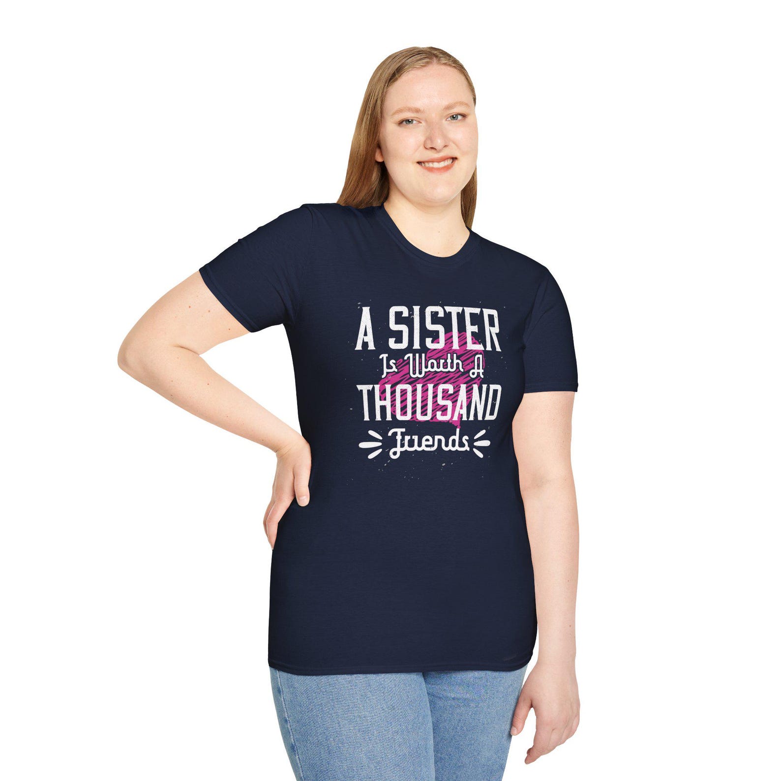 Sister Love T-Shirt:  Worth a Thousand Friends  - Unisex Softstyle Tee 4XL