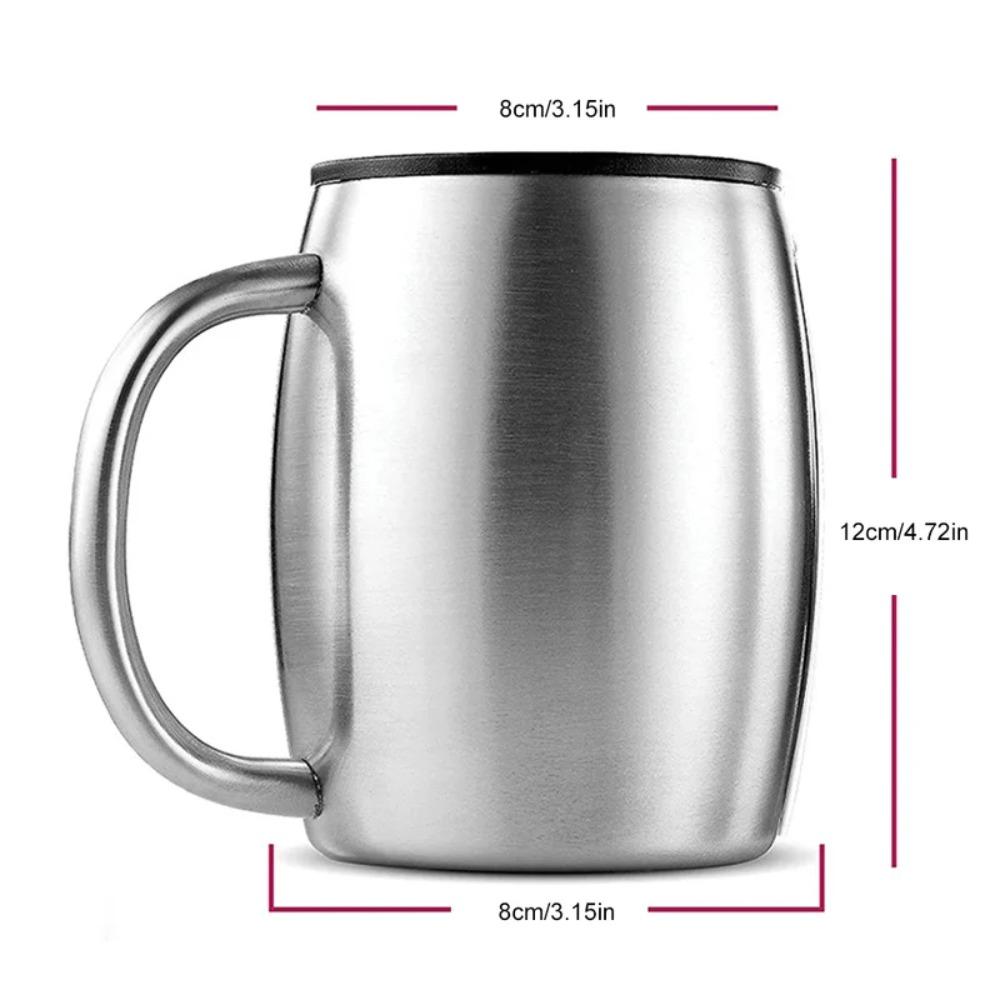 Double Wall Stainless Steel Beer Mug Portable Office Water Mugs Drinkware Coffee Cup  Home
