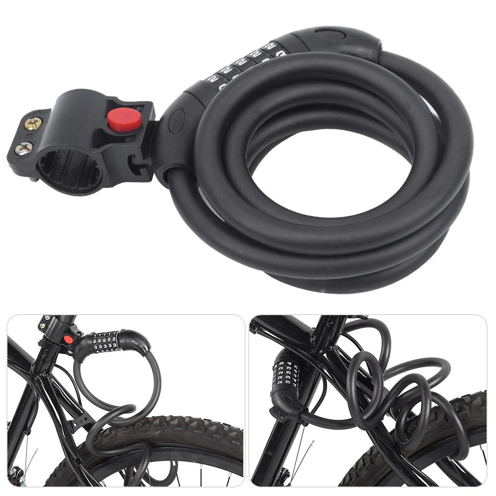 1.5M Portable Antitheft Strip Lock Disc Brake Lock Fivedigit Password for Mountain Bike