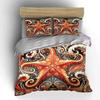 Starfish Pattern Home Decor Set Bedding Set with 1 Duvet Cover 2 Pillowcases Single Double King Queen, Gift