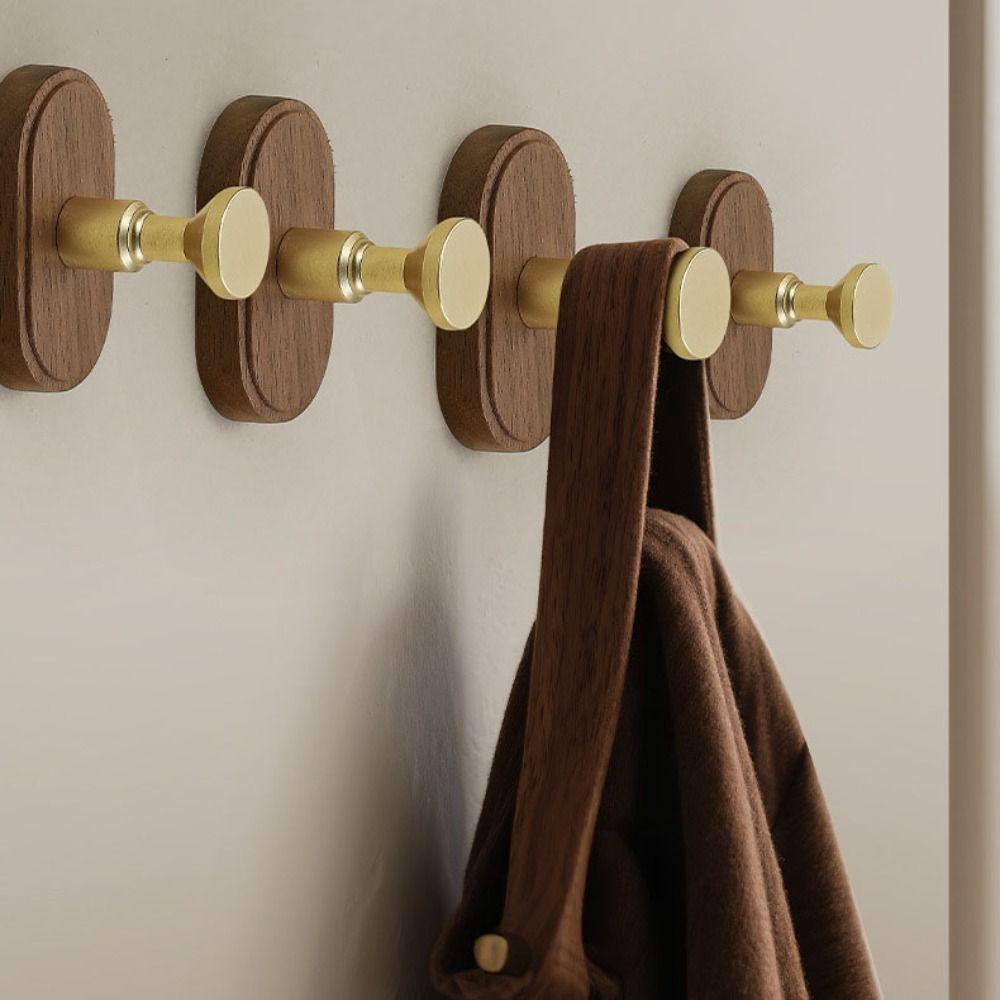Solid Wood Wall Mount Hook No Drilling Wood Hook Space Saving Suction Cup Hook  Bathroom Storage
