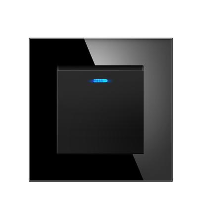 European Standard 86 Type Rocker Switch with Single Control Featuring Tempered Glass for Modern Indoor Installations