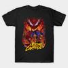 Asian Size Men Black Print T-shirt Extreme Carnage No-Cut Heat Transfer Print Cotton Tshirt