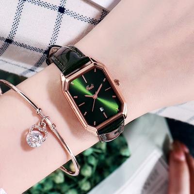 Fashion Women's Watch Korean Style Simple Small Square Watch Temperament Quartz Watch Calendar Belt Watch for Women