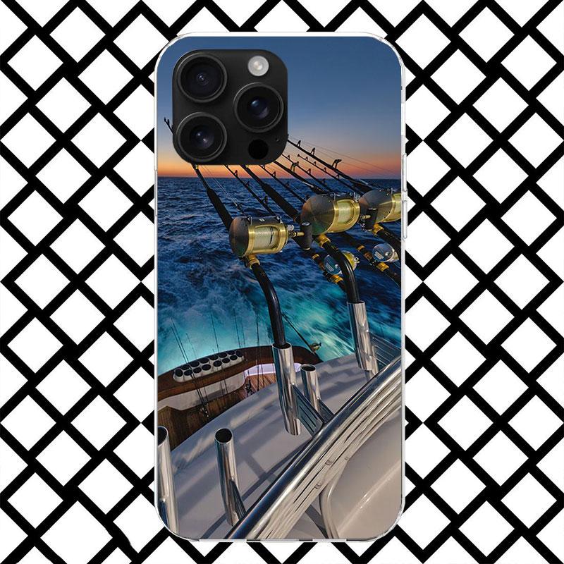 Carp Fish Fishing Rod Hook Phone Case for iPhone 17 Air 16 16E 15 14 Plus 13 Mini 12 11 Pro Max 7 8 + SE 2020 Soft Cover Fundas