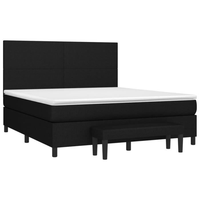 3136455 vidaXL Divan Bed with Mattress Black 180x200 Cm Fabric