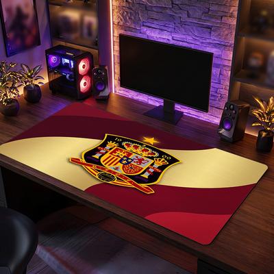 Spanien Fußball Wappen Mauspads, Erweitertes Rutschfestes Gummi Schreibtischmatte für Gaming Büro Laptop Fan Geschenk