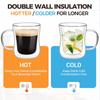 YWDL 220/300/400ml Double Wall Glass Espresso Cups Clear Coffee Mug With Handle For Hot Cold Beverage Milk Juice Drinkware Set