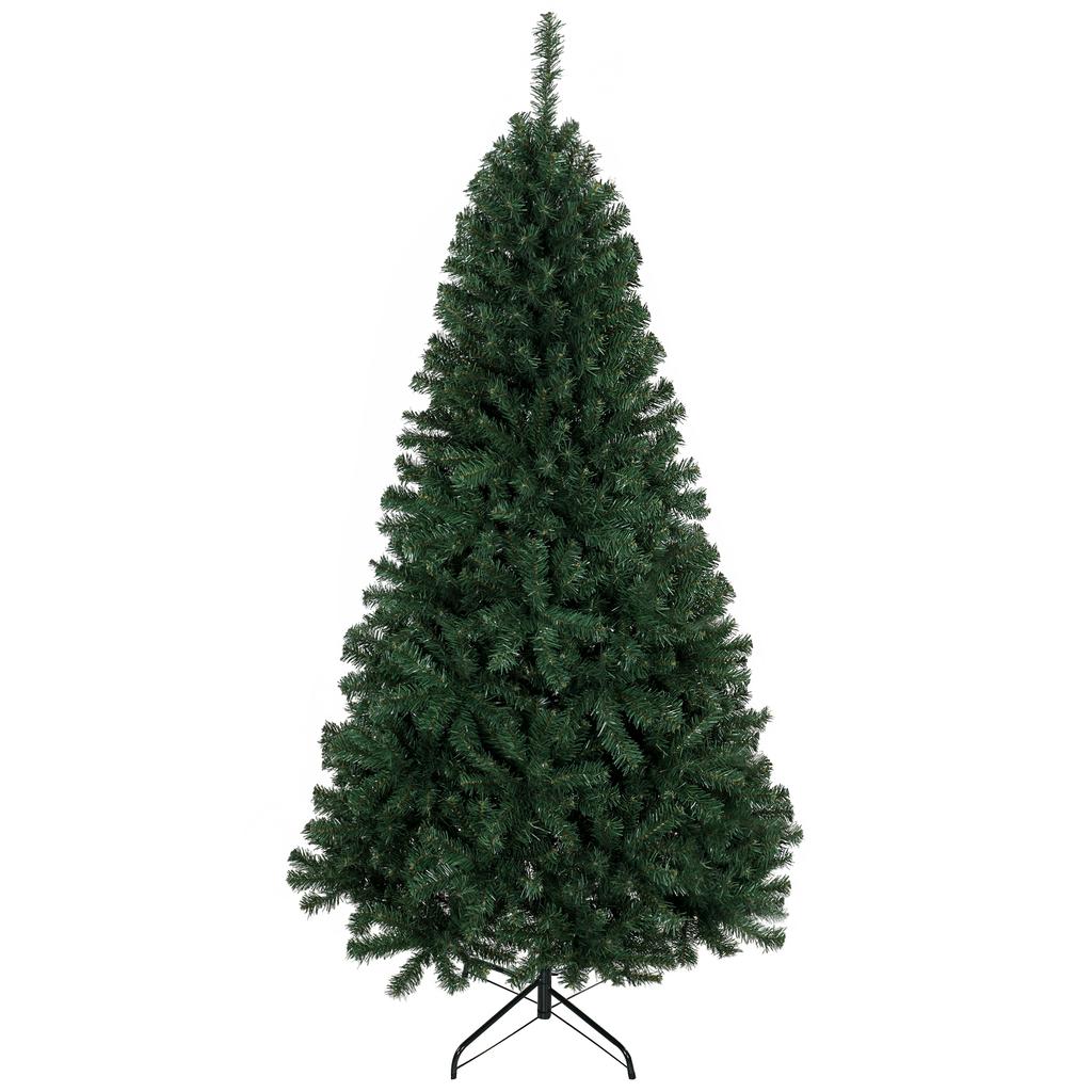 Artificial Christmas Tree 200cm with 1000 Branches, Foldable Base, Sectional Design, Easy to Assemble, Green