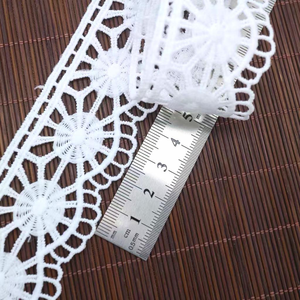 4Cm Water-Soluble Embroidery Lace, New White Milk Silk Lace, Skirt Clothing Lace Accessories