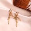 Simple Personality, Diamond-Set Star Magic Wand, Tassel, Stud Earrings For Women