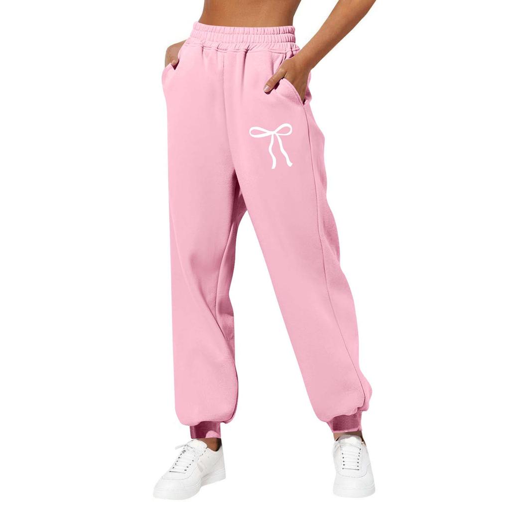 Damskie zimowe spodnie dresowe Jednokolorowe spodnie na co dzień Damskie polarowe spodnie dresowe Proste spodnie z szerokimi nogawkami