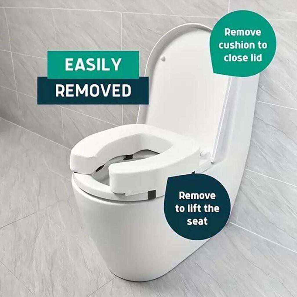 Elevated Toilet Seat Cushion, Raised Lifter, Comfortable, Universal, Thicker Pad for