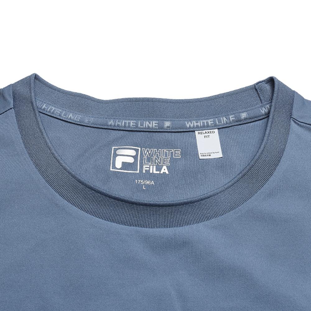 Fila White Fashion Simple Classic Basic Solid Color Casual Comfortable Short Sleeve T-Shirt Men T-Shirts Fog-Blue F11M623113FBU