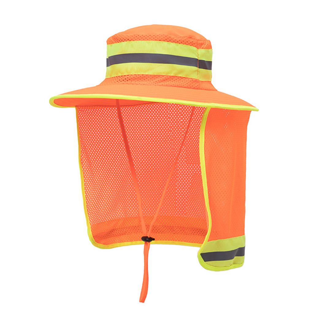 Reflective Safety Hat Sun Hat High Visibility Bucket Hat With Neck Flap Large Cooling Ranger Hat Reflective Bucket Cap