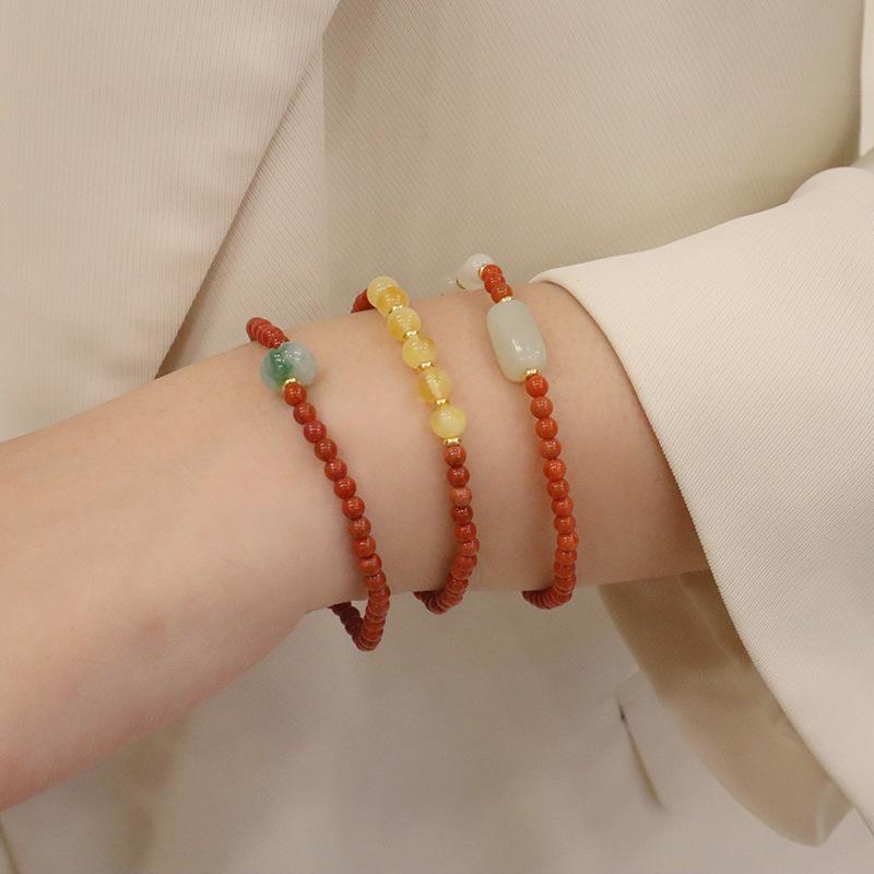 Natural Nanhong Agate Transfer Braceletfashion Women Daily Jewelry Gift