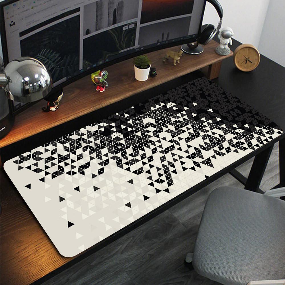 Black And White Gamer Mouse Pad Geometric line Gaming Keyboard Mat Speed Desk Mats Laptop Office Carpet Table Accessories Pads