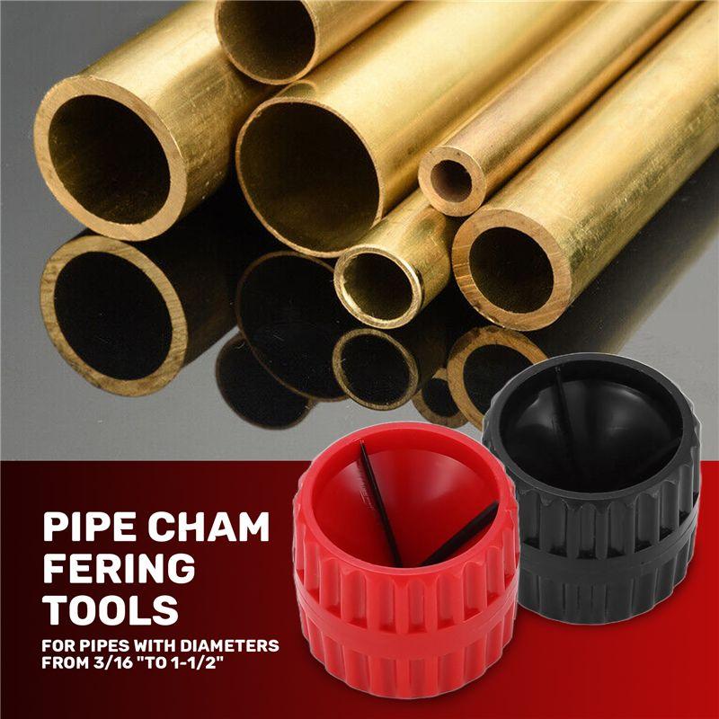 A84E-2 Pcs Inner And Outer Reamer Pipes And Pipe Deburring Reamer Pipe Chamfering Tools Suitable For PVC PPR Copper Pipe