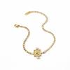 Ying Tai Retro Queen Head 18K Gold-Plated Stainless Steel Bracelet for Women