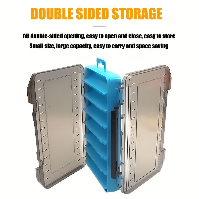 1PC Double Sided Fishing Tackle Case - Waterproof and Durable, Ideal Storage Tool for Baits, Hooks and Accessories
