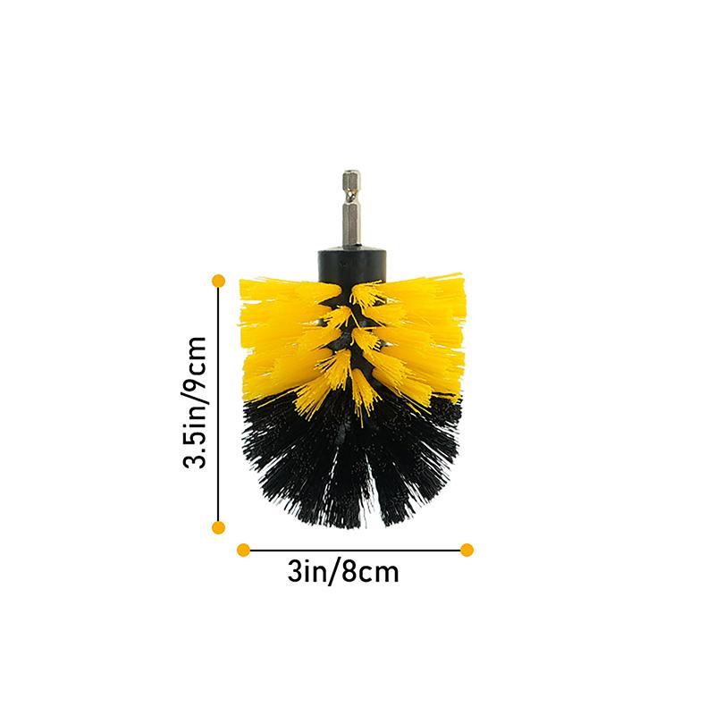 Electric Scrubber Grill Brush Kit 2/3.5/4'' Power Cleaning Brush For Car Bathroom Floor, Tub Shower Grout Nylon Attachments