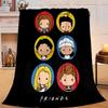 1PC Friends Cartoon Characters Flannel Blanket Gift, Suitable for Both Men And Women, Soft Ideal for Beds And Sofa, Birthday Or Christmas Gift