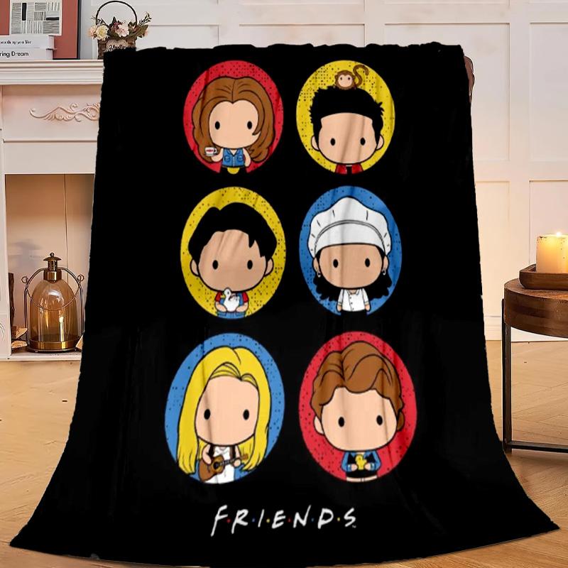 1PC Friends Cartoon Characters Flannel Blanket Gift, Suitable for Both Men And Women, Soft Ideal for Beds And Sofa, Birthday Or Christmas Gift