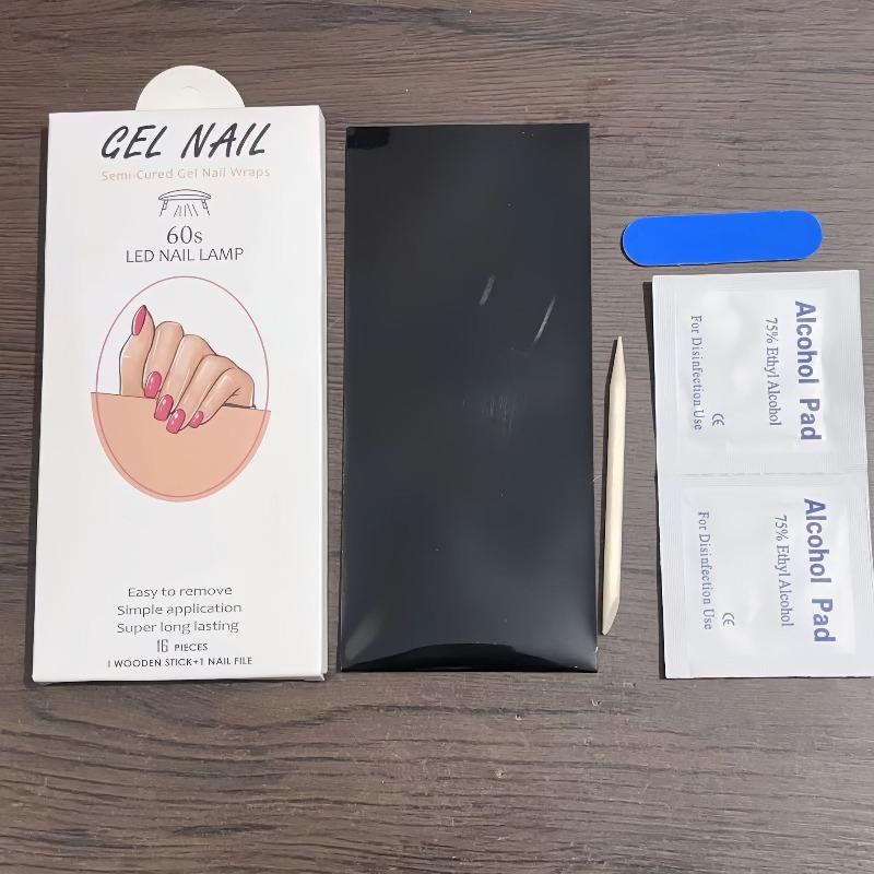 Gel Nail Art Full Stickers 16-finger Light Therapy Semi-curing Baking Lamp Nail Stickers Harden, Last Long, Are Waterproof and Whiten