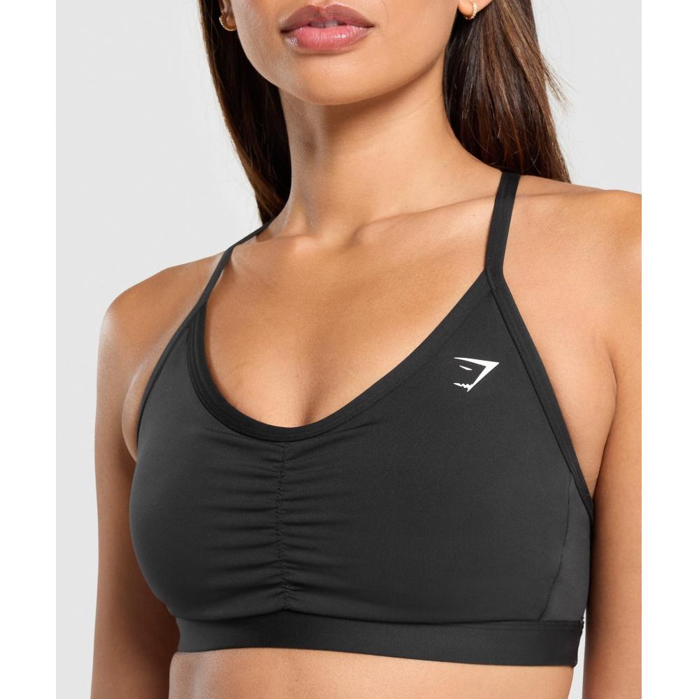 Gymshark Ruched Sports Bra Black B2a7a Bbbb