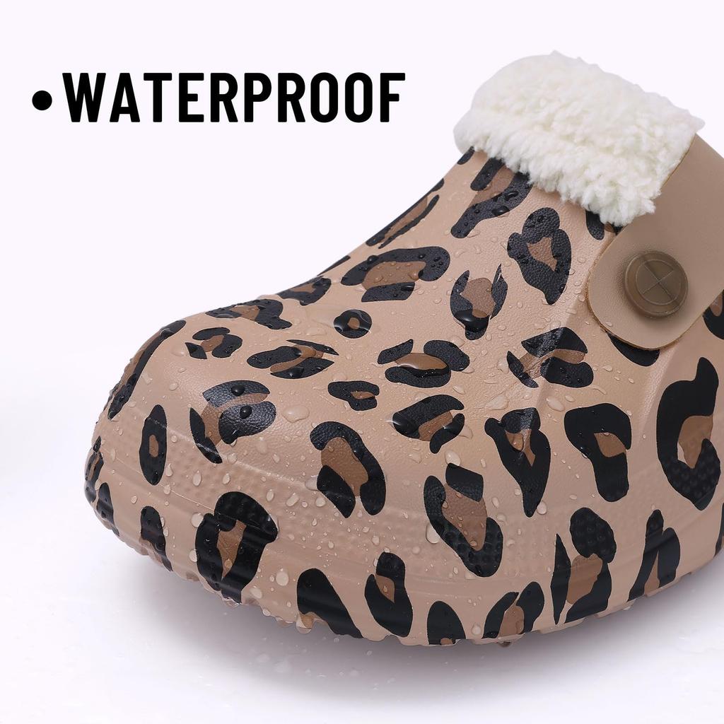 Fashion Litfun Winter Plush Garden Shoes Women Fur Clogs Slippers Men Soft Furry Waterproof Slippers Outdoor New Cozy Fuzzy Home Slipper
