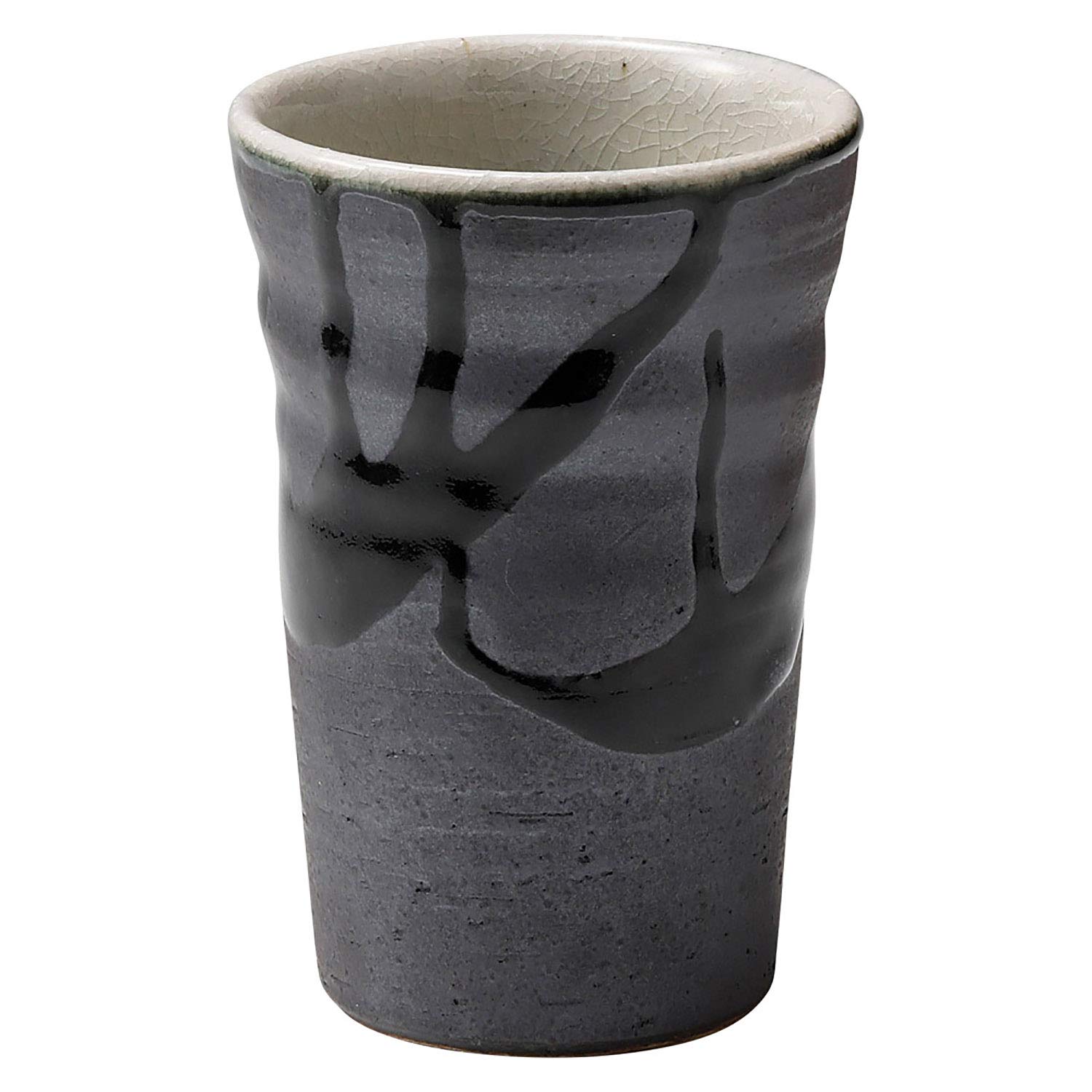 

Shigaraki ware Hechimon free cup black glaze
