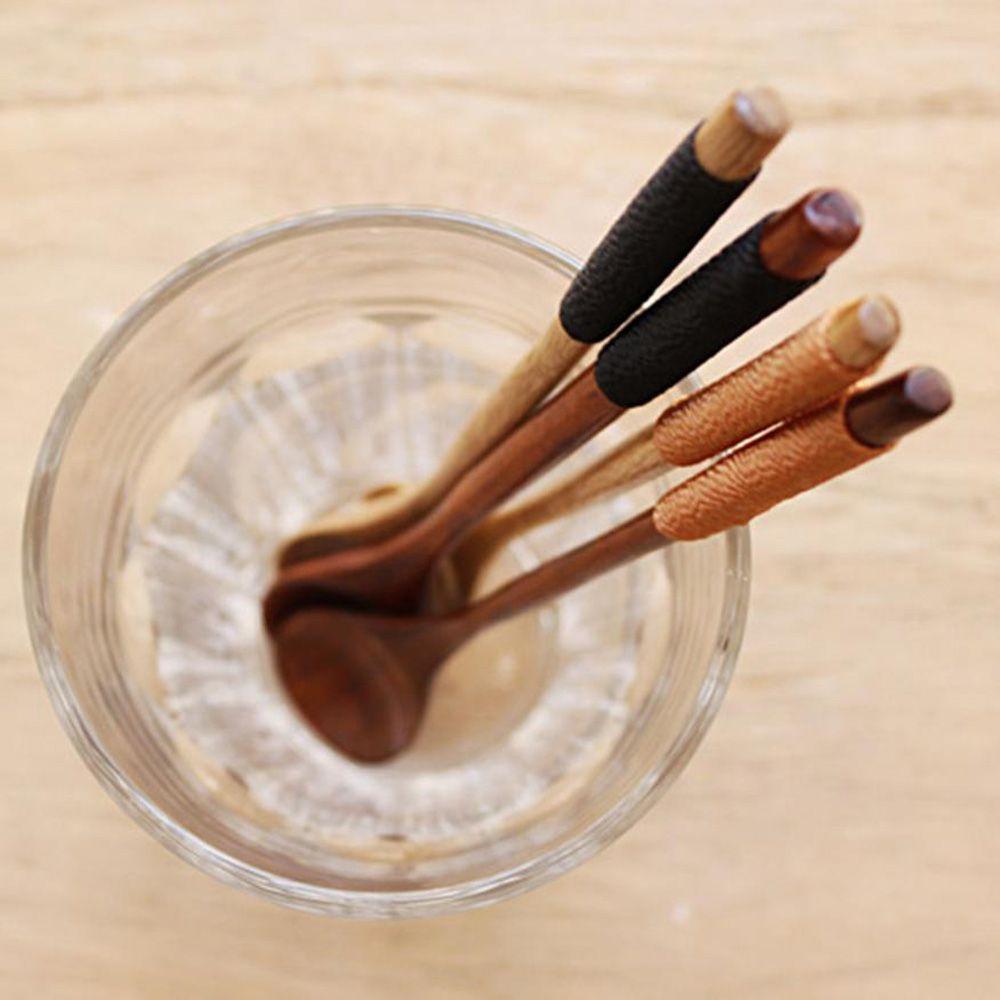Home Living Tableware Rice Soup Kitchen Dining Kids Spoon Long-handled Tea Scoops Wooden Spoons