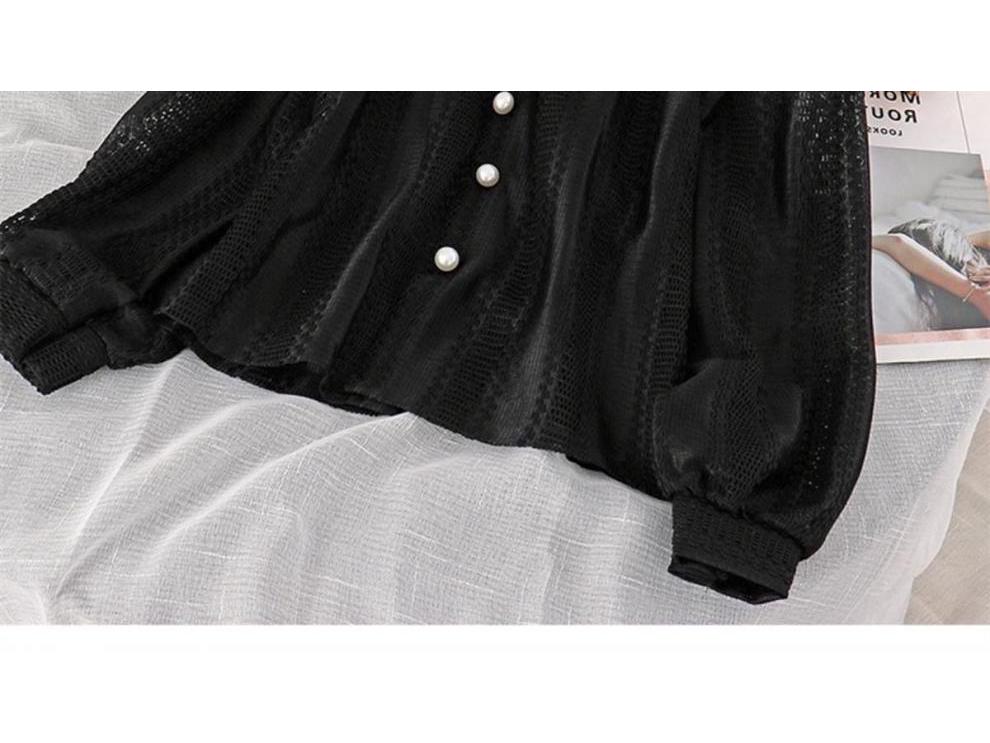 Autumn 2025 Trendy Women's Fairy White Shirt with Peter Pan Collar